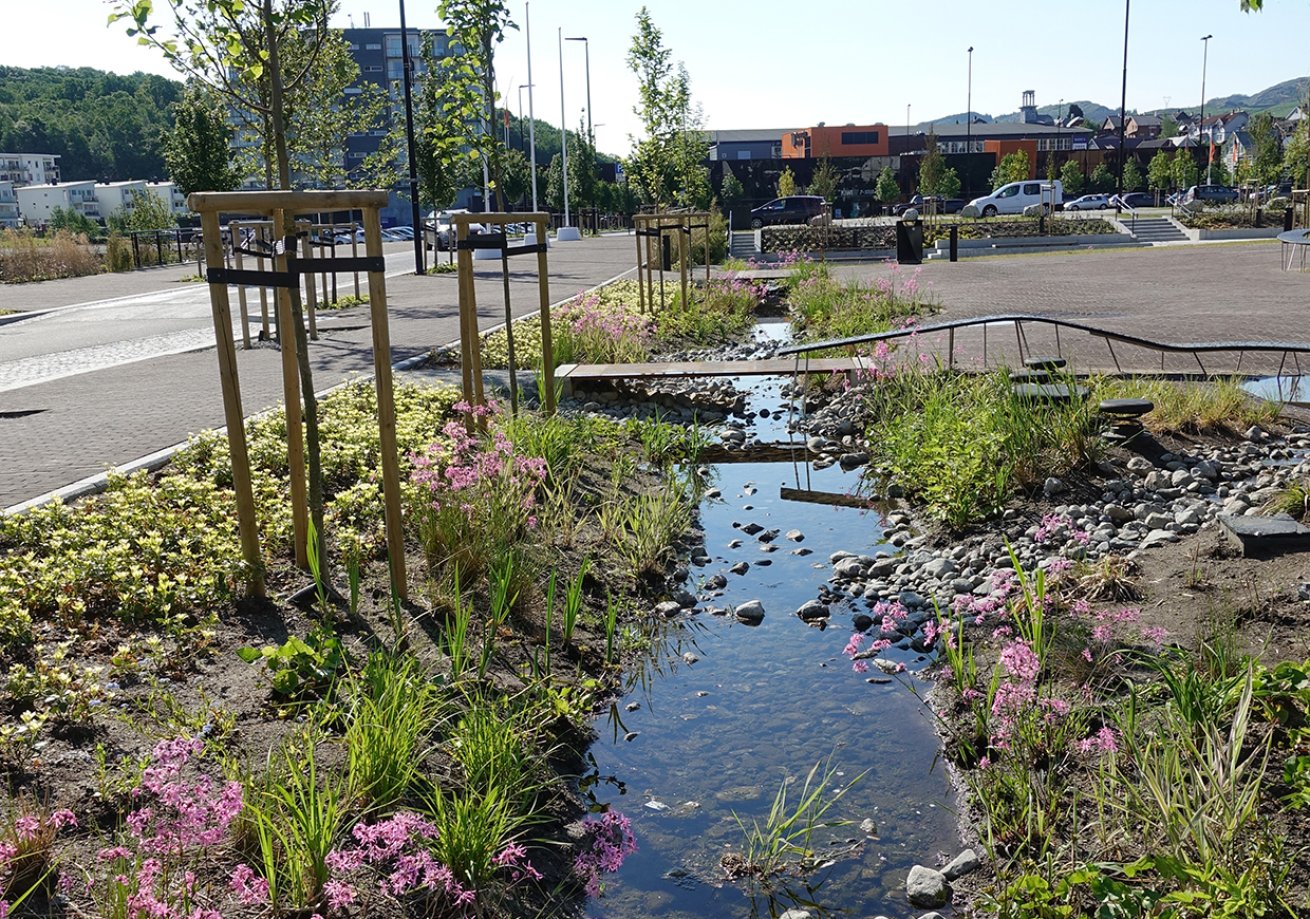 Sentrum av småbyen Ålgård i Rogaland